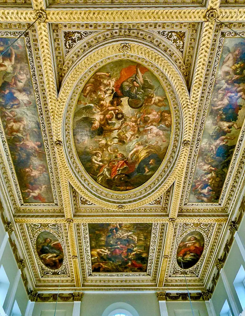 Close-up of Rubens ceiling painting