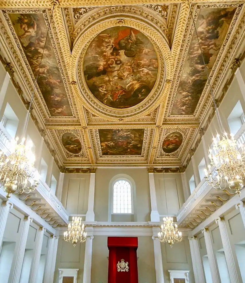 Rubens painting on the ceiling of Banqueting House