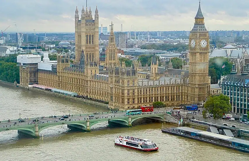 View of Big Ben and Parliament from the London Eye