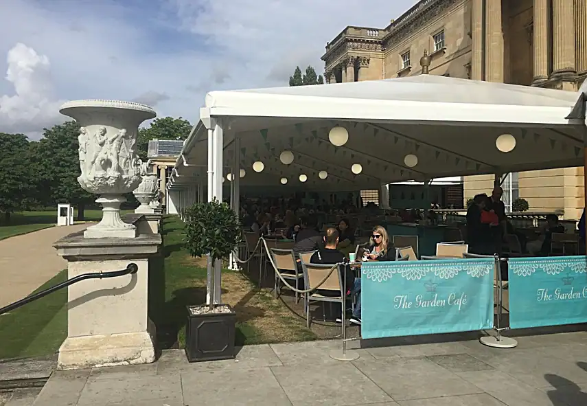 The garden cafe on the Buckingham Palace veranda