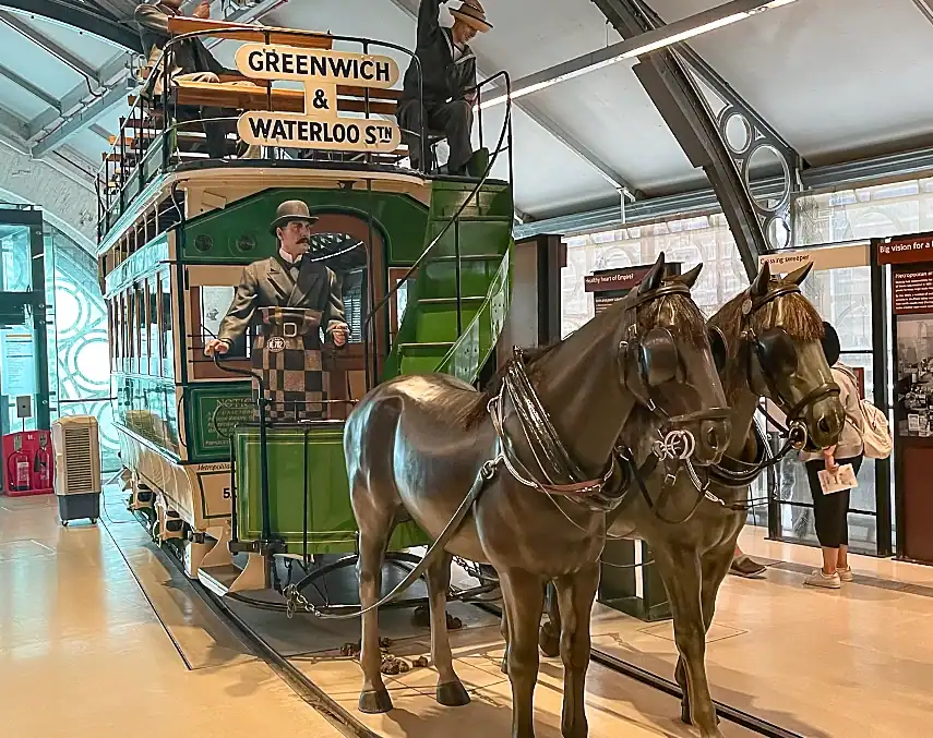 Horse-drawn carriage at the London Transport Museum