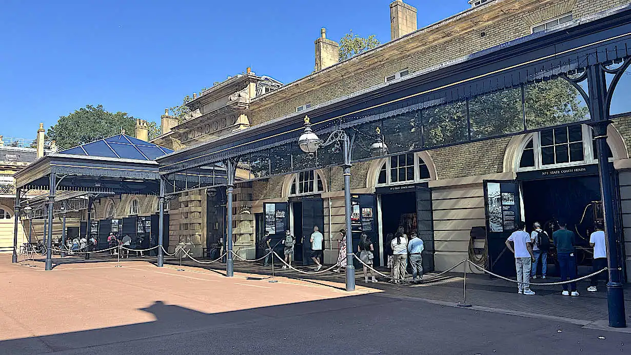 The stalls around the quadrangle where the coaches are kept