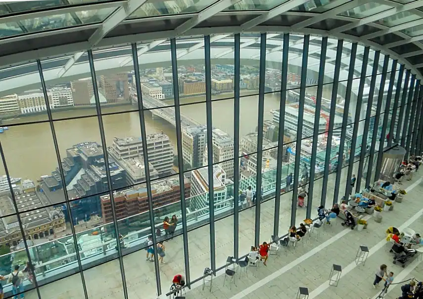 The front window at the Sky Garden