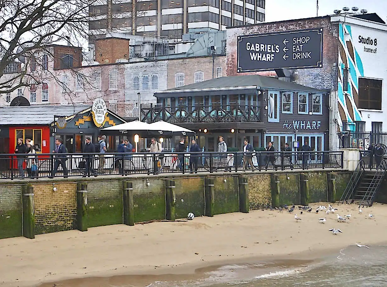 ITV Television Studio and beach on Southbank