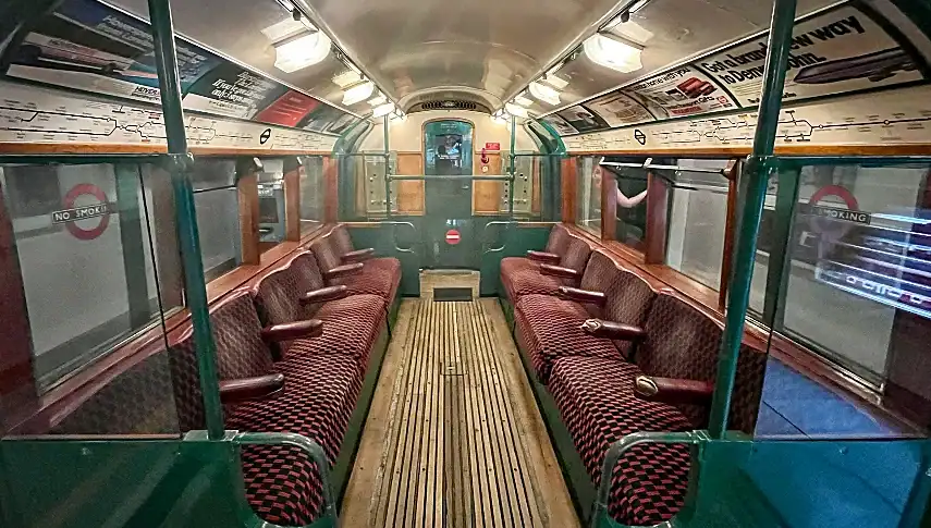 Inside a tube train carriage