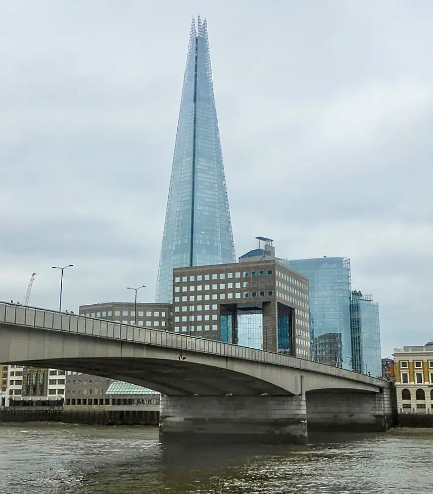 The modern-day London Bridge with The Shard behind