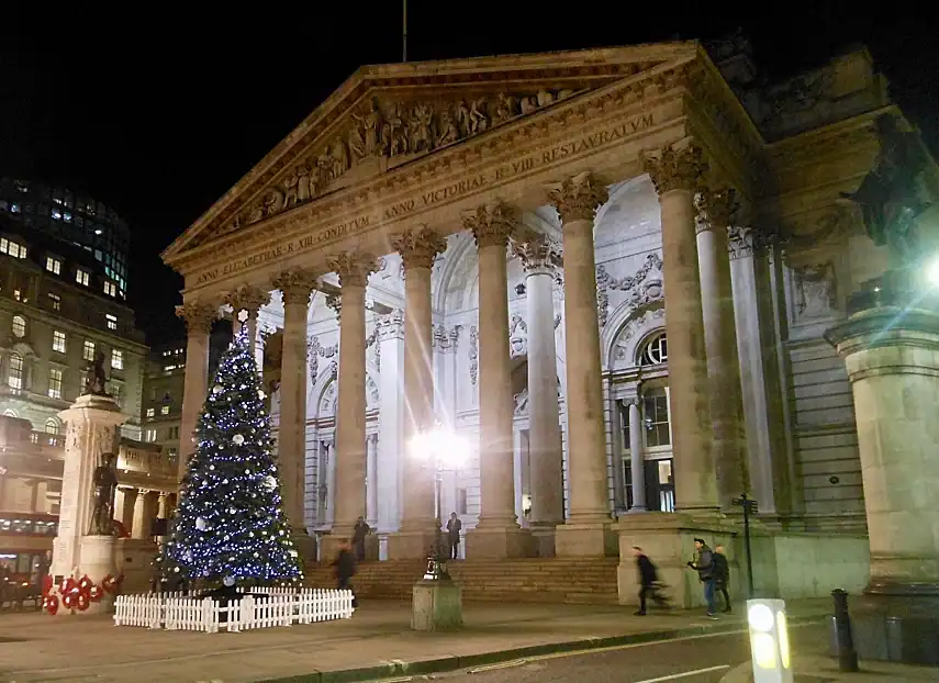 Christmas tree outside the Royal Exchange
