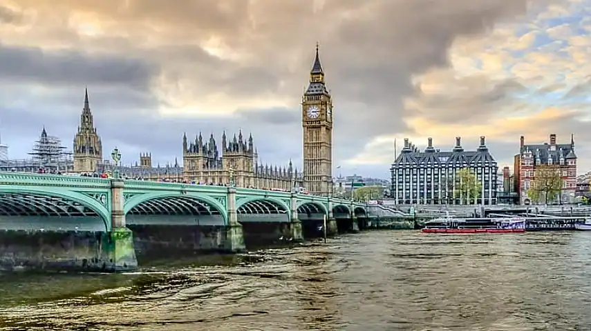 Big Ben and Parliament on Westminster Bridge