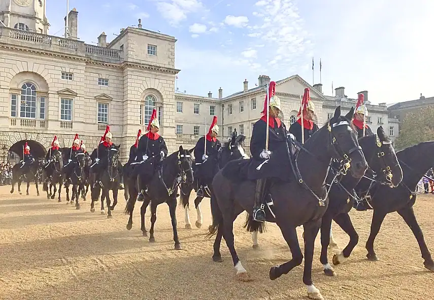 The Blues & Royals parading back to barracks