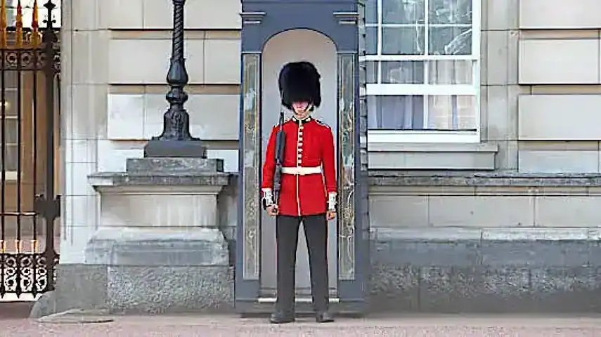 Foot Guard standing outside Buckingham Palace