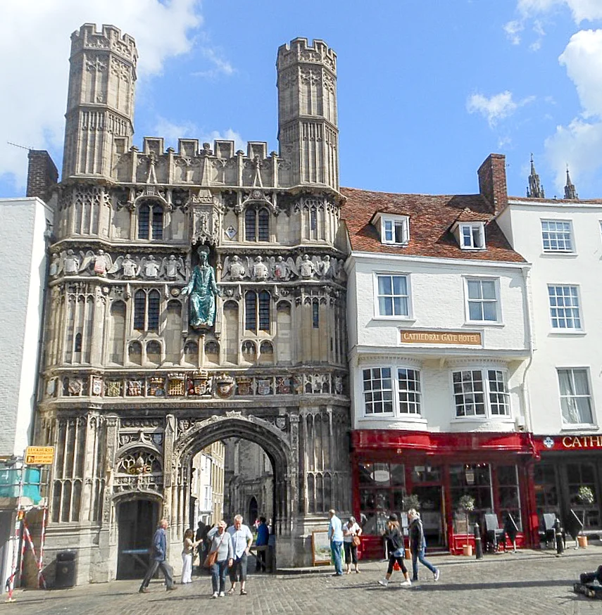 The ancient gatehouse at Canterbury Cathedral