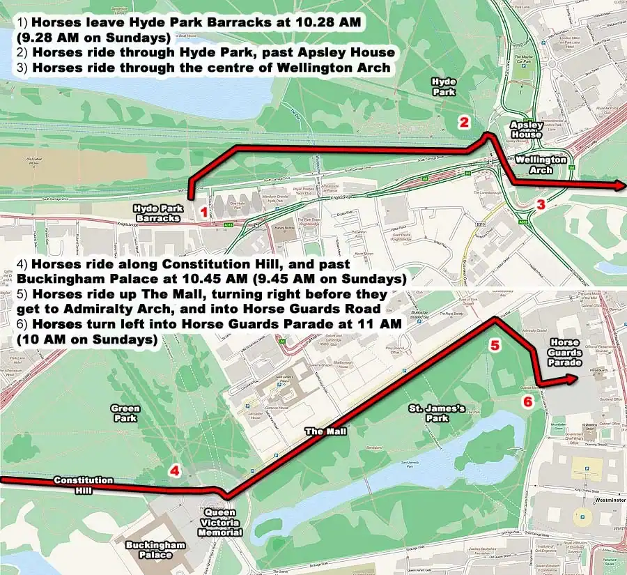 Changing the Guard parade route