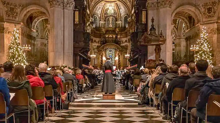 Christmas service inside St. Paul's Cathedral