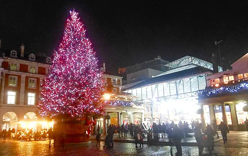 Christmas tree outside Covent Garden piazza