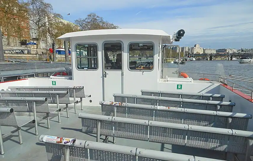 The open top-deck on a City Cruises boat