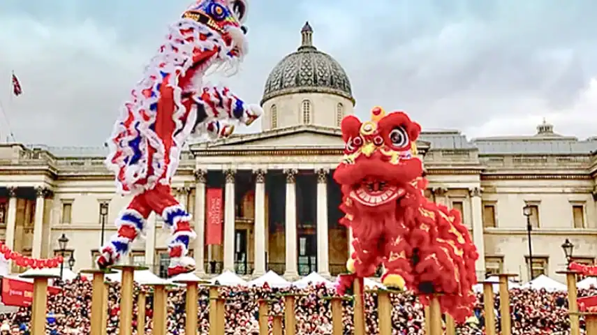 Dragon dance in Trafalgar Square