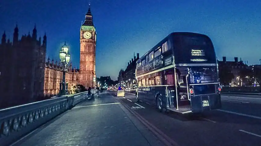 Passing Big Ben and the Houses of Parliament