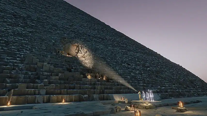 Entering the Great Pyramid of Giza