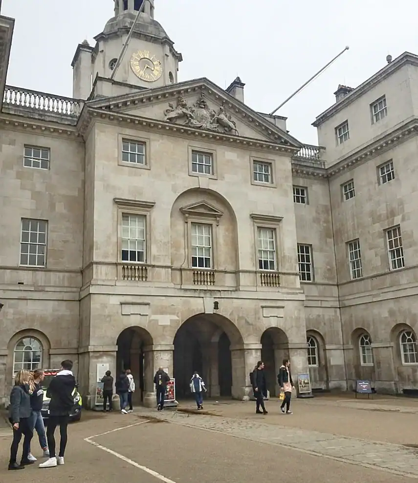 The white line in Horse Guards' courtyard