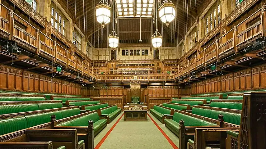 Inside the House of Commons in Parliament