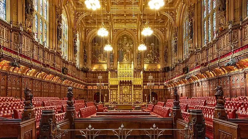 The throne inside the House of Lords