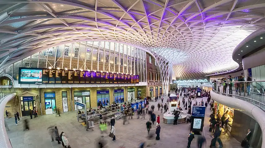 Inside the main hall of King's Cross station