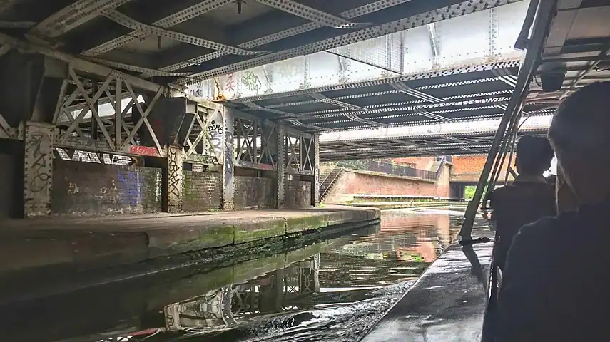 Passing under the rusty bridges