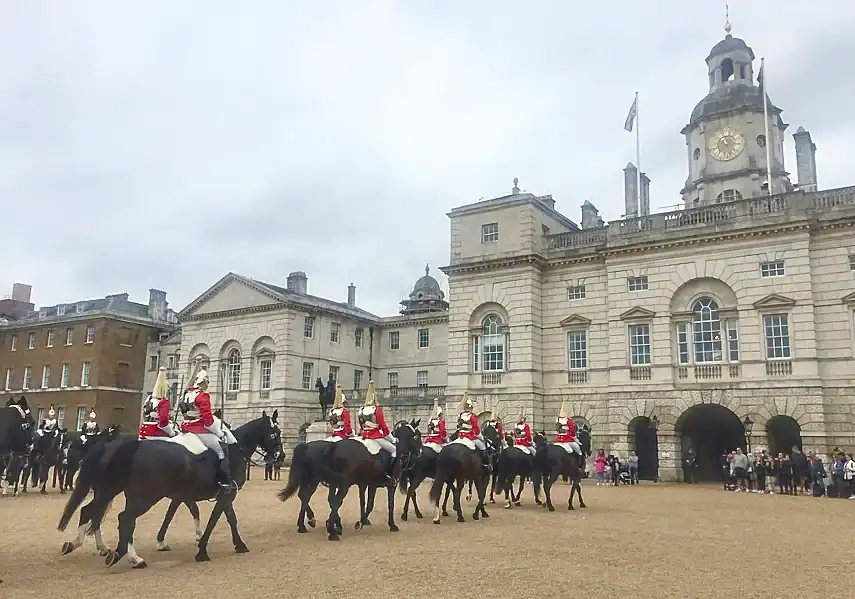 Life Guards lining up on Horse Guards Parade