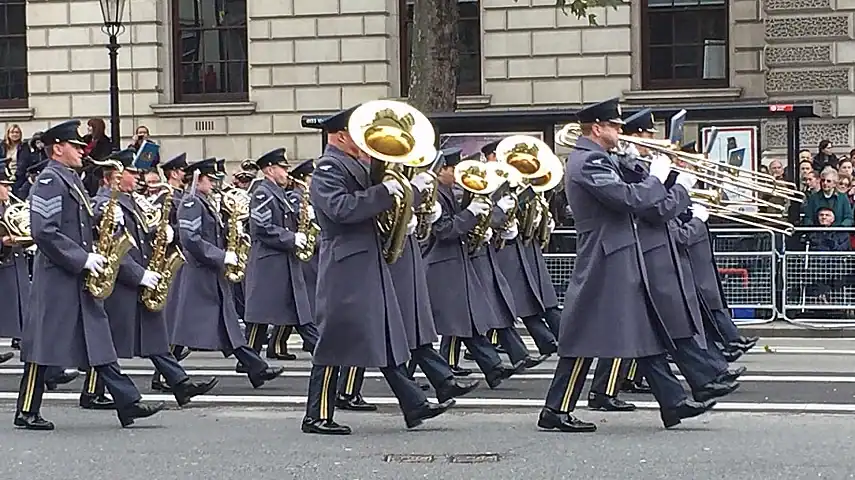 Marching band on Remembrance Sunday