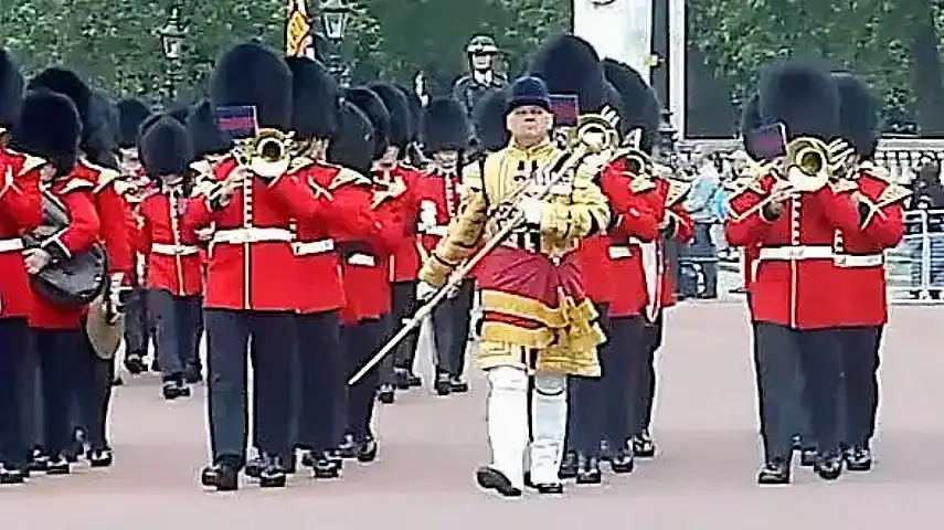 Regimental marching band at Changing the Guard