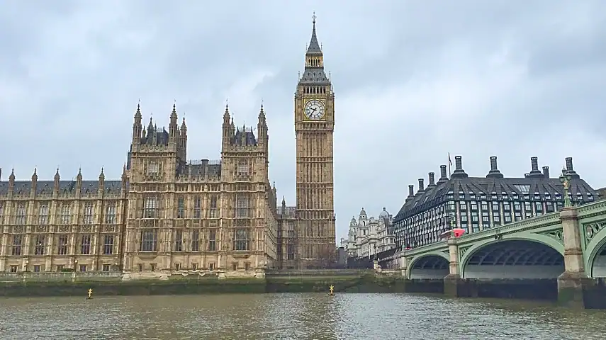 Passing Big Ben and the Houses of Parliament