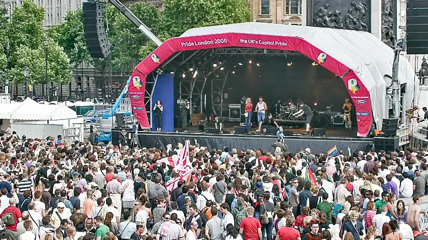 Entertainment stage in Trafalgar Square