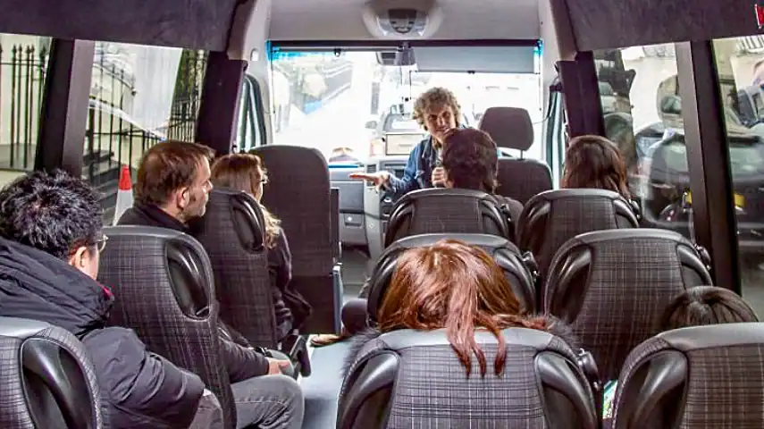 Inside the 'Rock N Roll History' minibus