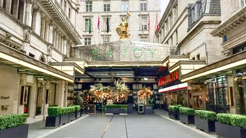 Entrance to the Savoy Hotel