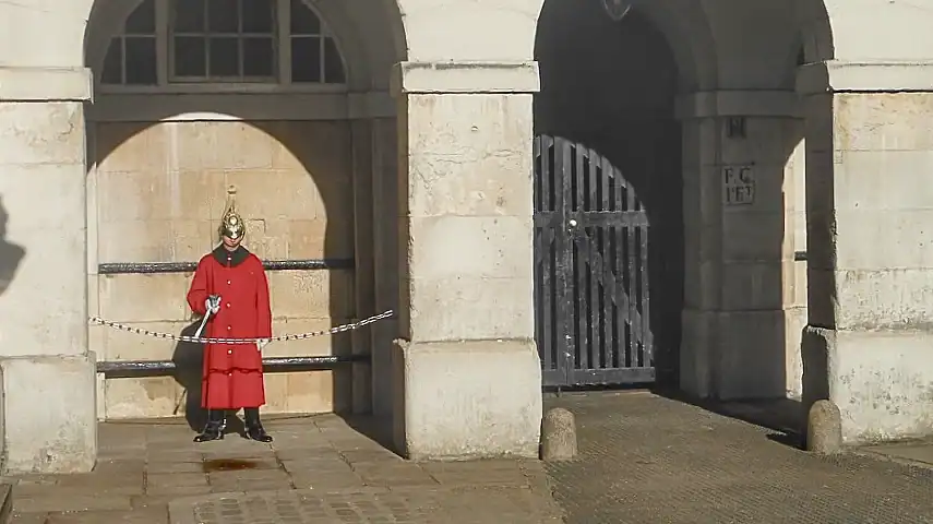 Soldier on sentry duty in Horse Guards