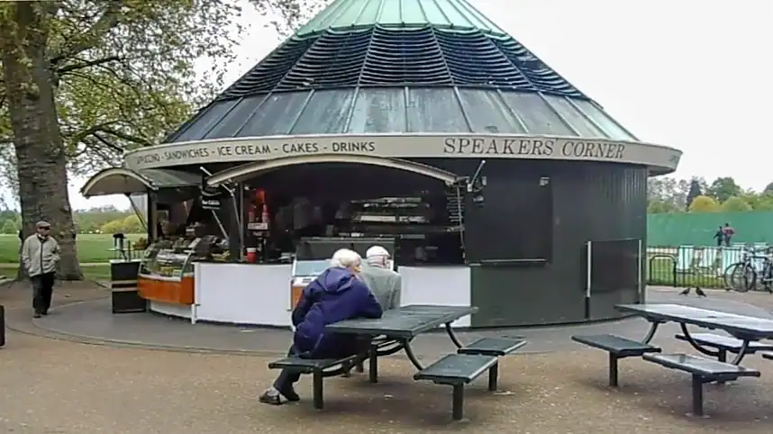 The little kiosk cafe next to Speakers' Corner