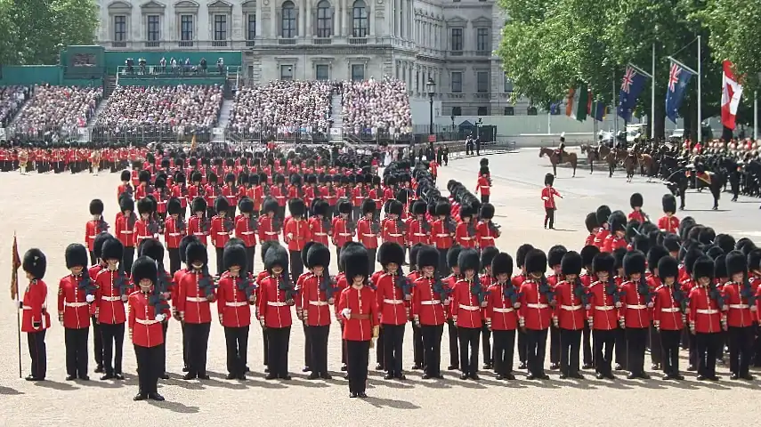 Soldiers parading on Horse Guards