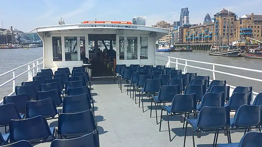 Open deck on a Thames River Sightseeing boat