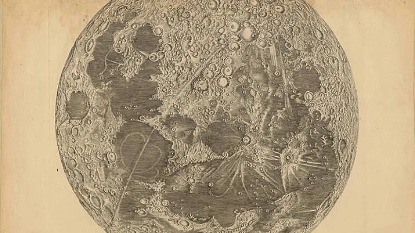 Detailed map of the Moon by Jean-Dominique Cassini