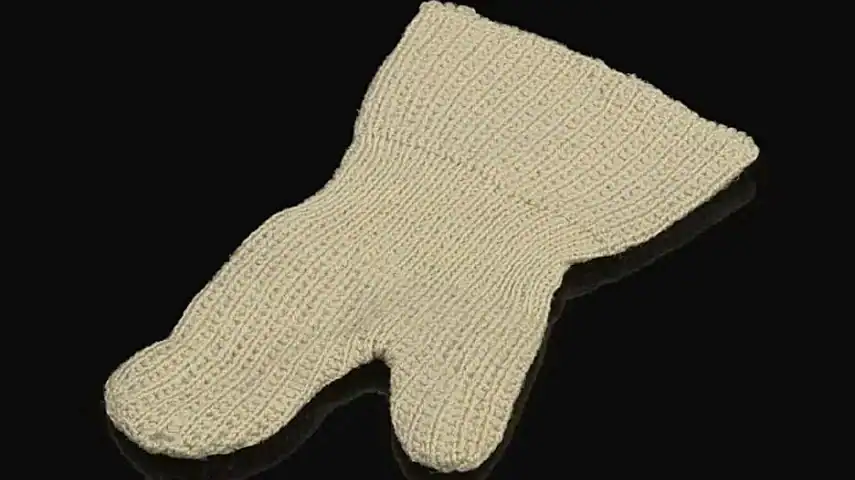 Child's mitten belonging to Flying Officer George Shrimpton