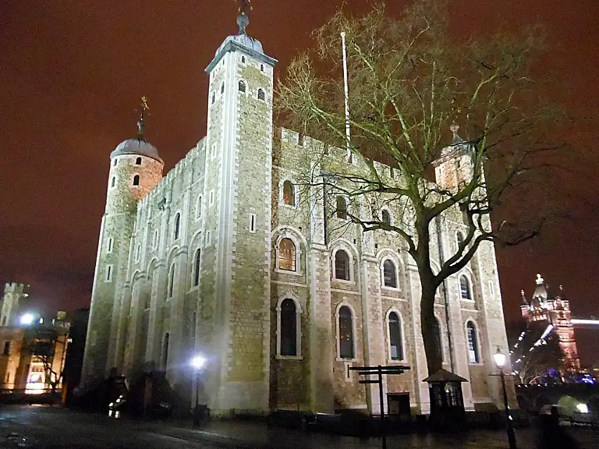 The White Tower with Tower Bridge behind