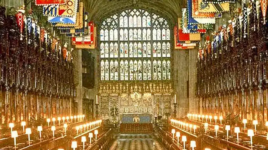 Inside St. George's Chapel at Windsor Castle