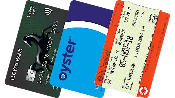 Oyster card, contactless card and travelcard